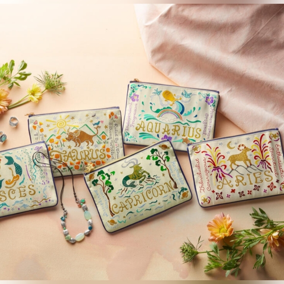 NWT Sundance Zodiac Zippered Jewelry Pouch - Aquarius - Picture 2 of 6